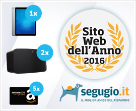 SEGUGIO.IT CANDIDATO A MIGLIOR SITO WEB DELL'ANNO 2016!